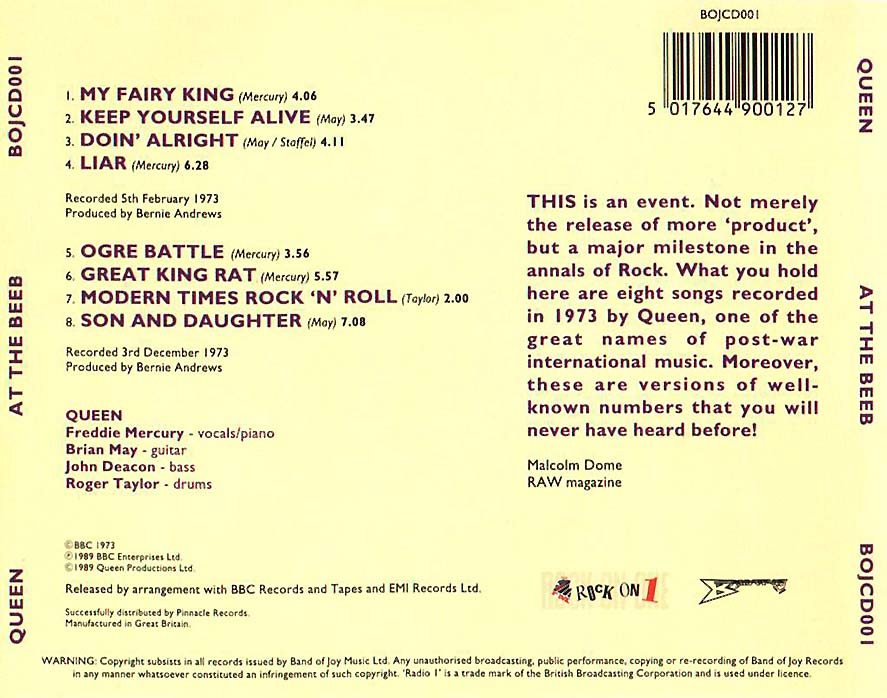 Queen  At the beeb  back